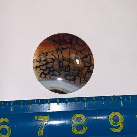 Round Dragon Veins Agate Focal Pendant - Picture 8 of 8